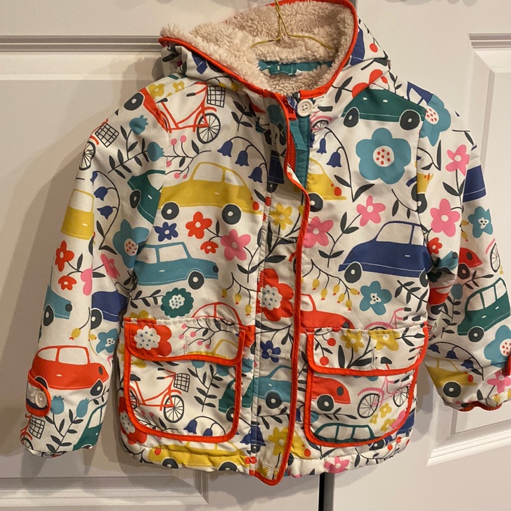 Mini Boden Sherpa lined girls adorable winter coat.